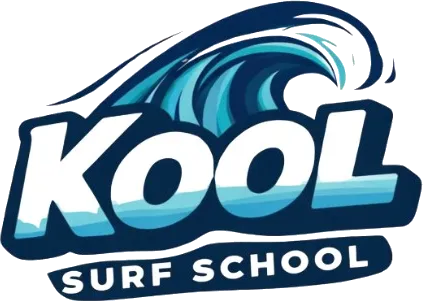 Kool Surf School logo with a blue wave